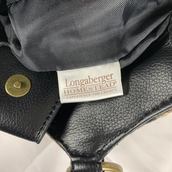 3 Longaberger, Plaid & Houndstooth Totes + Black Crossbody Woven Leather Signed - Picture 15 of 16